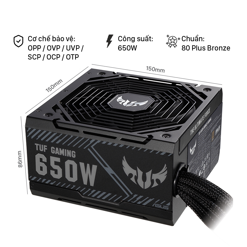 Nguồn  ASUS TUF GAMING 650W Bronze  ( Màu Đen/80 Plus Bronze )