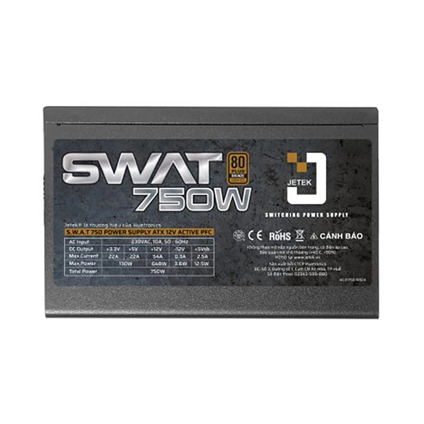 Nguồn máy tính Jetek SWAT 750 750W (80 Plus Bronze / Màu đen)