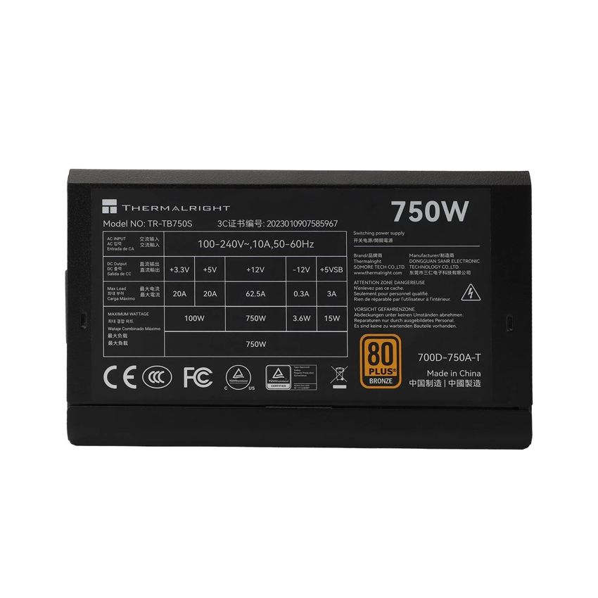 Nguồn THERMALRIGHT TR-TB750S 750W (80Plus Bronze/Màu đen)