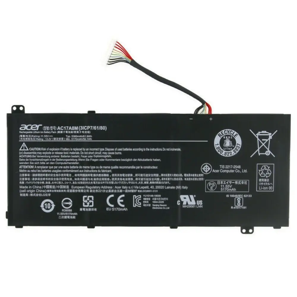 Pin acer sp314-52 ac17a8m (zin) – 6 cell acer spin 3 sp314-52, travelmate x3410-m, x3410-mg