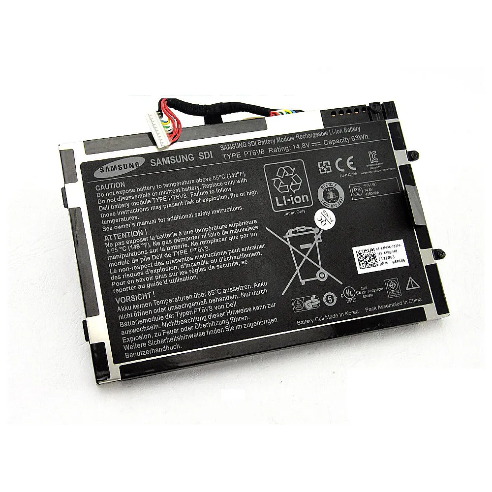 Pin dell alienware m14x r1 (zin) – 8 cell -alienware m11x r1 r2 r3, m14x r1 r2, p06t, pt6v8, t7yjr, 8p6x6 