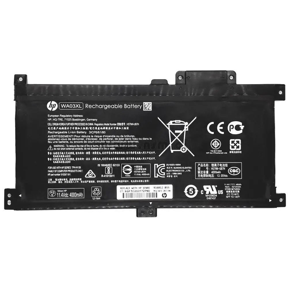 PIN HP Pavilion x360 15-bk000, 15-br000, WA03XL 15-BR000 WA03XL (ZIN) – 3 CELL