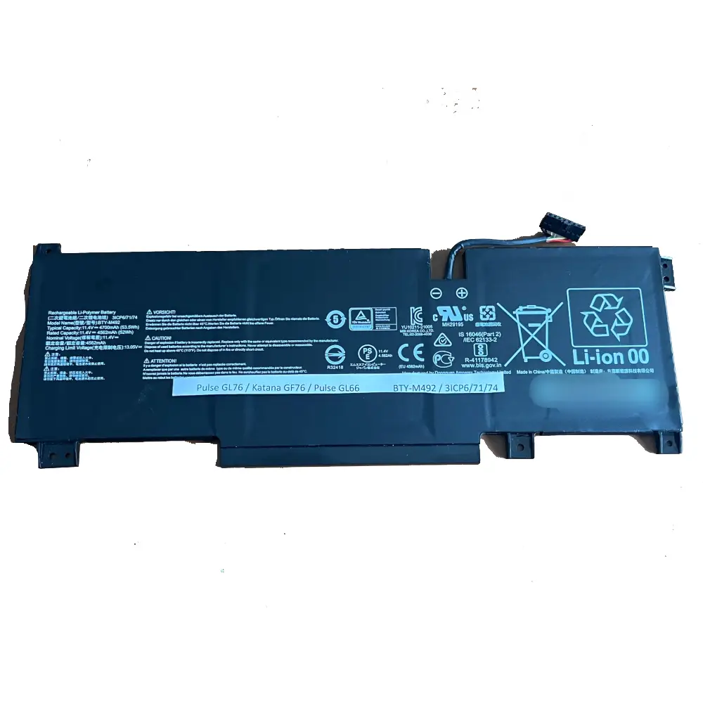 Pin msi gl66 bty-m492 (zin) – 3 cell -msi pulse gl66 gl76, msi katana gf66, msi sword 15 a11ud a11ue