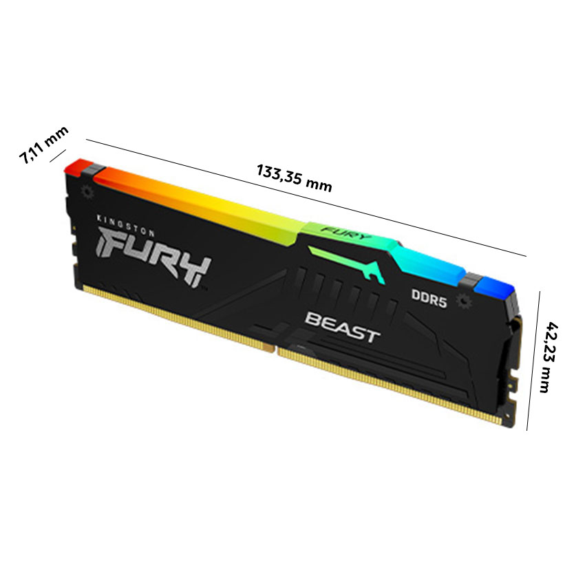 RAM Desktop KINGSTON Fury Beast RGB (KF556C40BBAK2-32) 32GB (2x16GB) DDR5 5600MHz