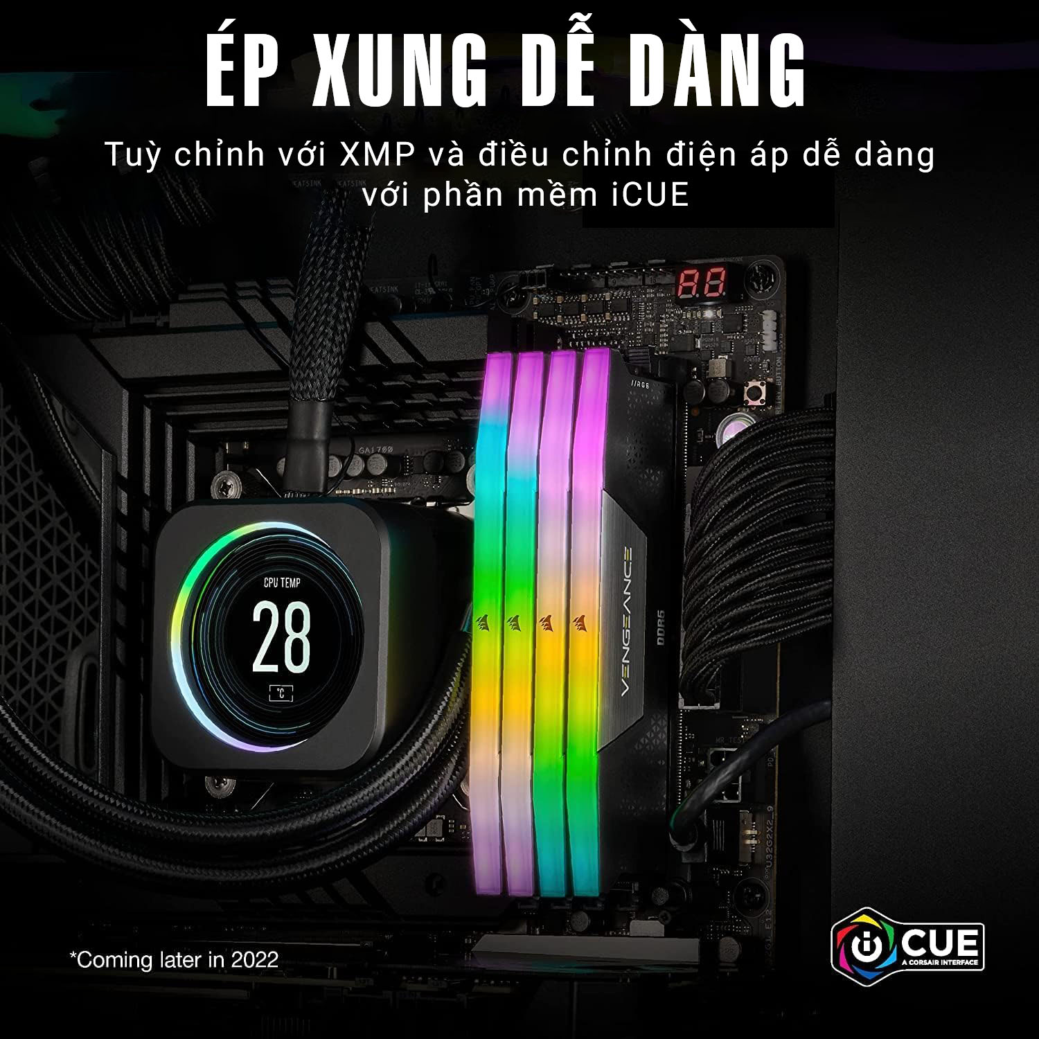 RAM Desktop Corsair Vengeance RGB Heatspreader (CMH32GX5M2B5600C40K) 32GB (2x16GB) DDR5 5600MHz