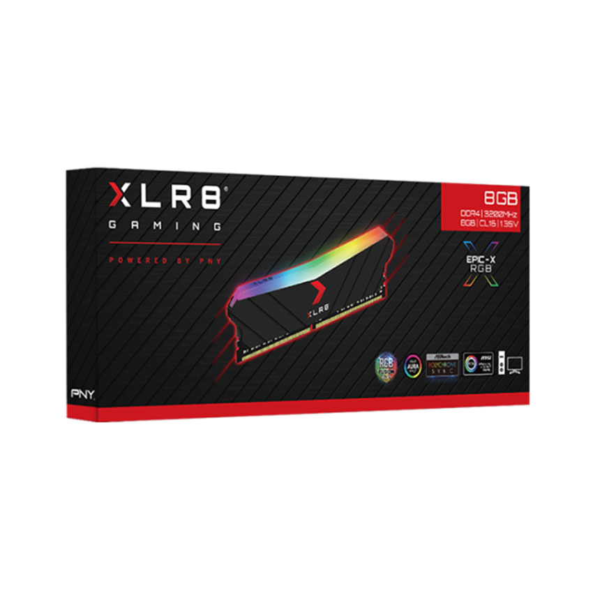 RAM Desktop PNY XLR8 RGB (MD8GD4320016XRGB) 8GB (1x8GB) DDR4 3200MHz