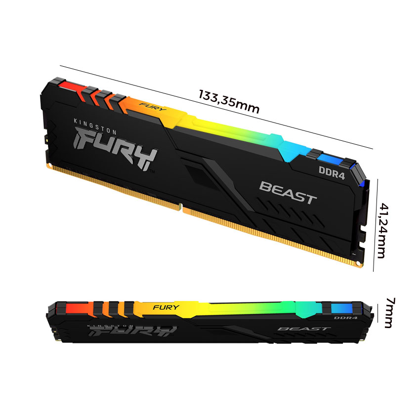 RAM Desktop KINGSTON Fury Beast (KF432C16BB2AK2/16) 16GB (2x8GB) DDR4 3200MHz