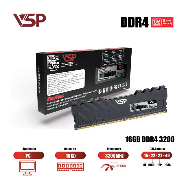 RAM Desktop VSP (DD04-16GDDR0143) 16GB (1x16GB) DDR4 3200MHz