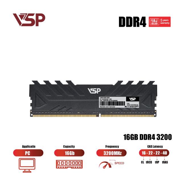 RAM Desktop LEXAR (LD4BU008G-R3200GSXG) 8GB (1x8GB) DDR4 3200MHz