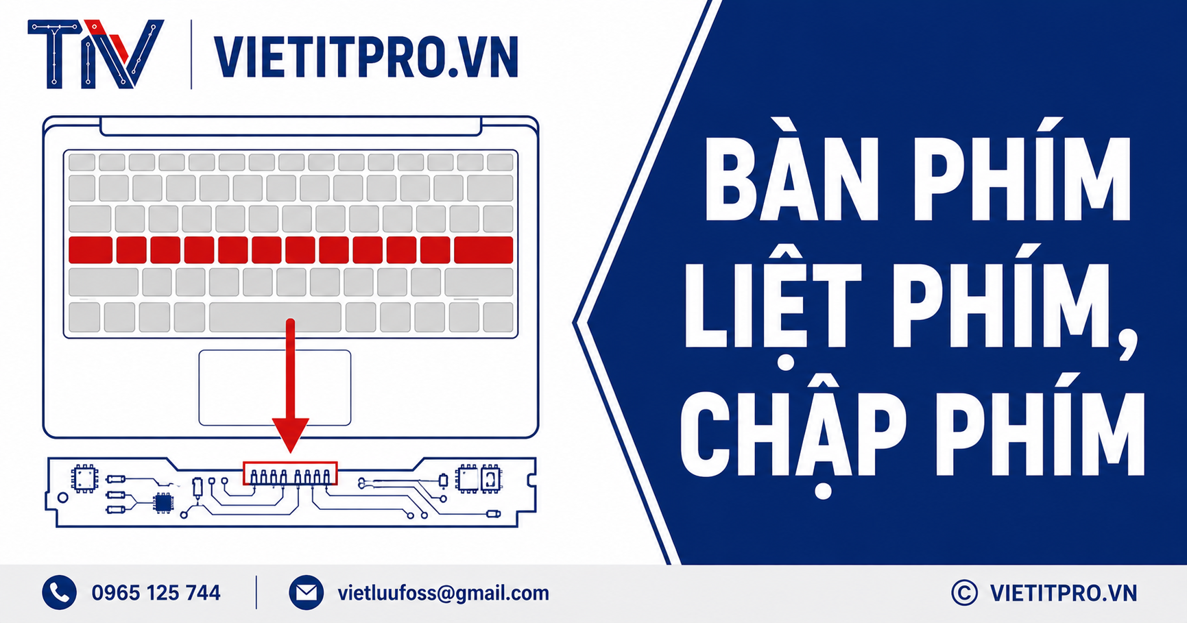 Bàn phím laptop liệt phím, chập phím: Nguyên nhân và cách sửa