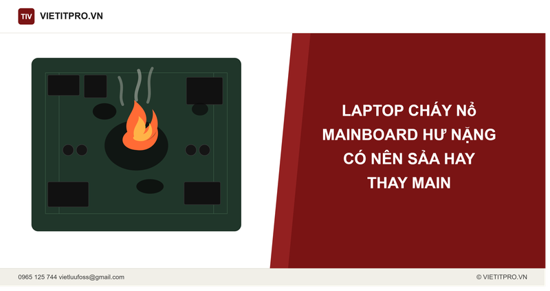 Laptop cháy nổ, mainboard hư nặng: Có nên sửa hay thay main? | VIETITPRO.VN