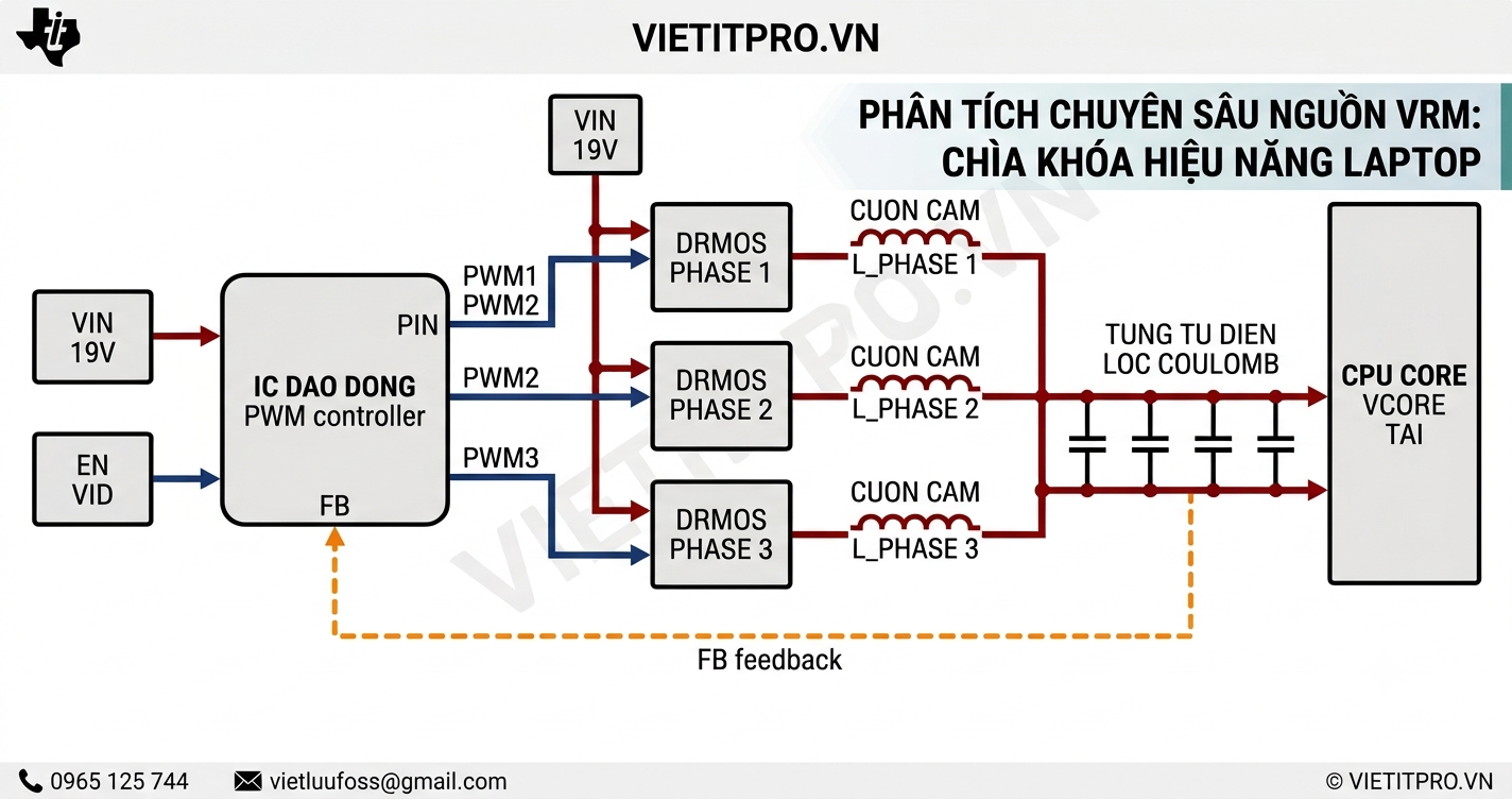 Phân tích VRM trên mainboard laptop: Chìa khóa hiệu năng & độ bền ẩn sau bo mạch