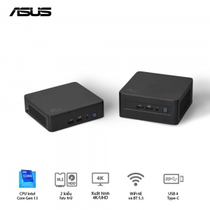 Bộ trạm Mini PC ASUS Intel NUC13 PRO Tall RNUC13ANHI5 (i5-1340P/ 2xDDR4-3200 / 3xNVMe, SATA/ 2x HDMI 2.1/2x DP 1.4a/ VESA MOUNT)