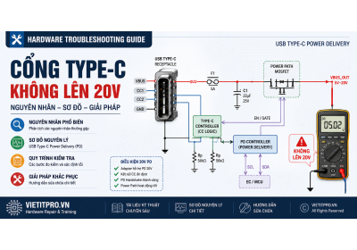 Cổng Type-C laptop không sạc, không lên 20V: Nguyên nhân và cách sửa